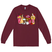Burgundy princess cartoon coffee cups Long Sleeve Tee - Zillion Design Studio