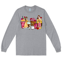 Heather Grey princess cartoon coffee cups Long Sleeve Tee - Zillion Design Studio