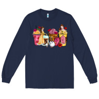 Navy princess cartoon coffee cups Long Sleeve Tee - Zillion Design Studio