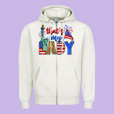 That's My Lady 4th Of July Zipper Hoodie Designed By Zillion Design Studio