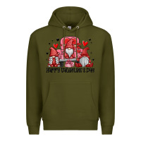 Army Green happy valentine's day Premium Hoodie - MaliasSmallBusiness