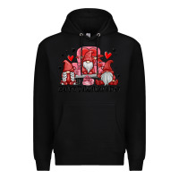 Black happy valentine's day Premium Hoodie - MaliasSmallBusiness
