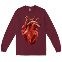 Burgundy Anatomical heart Long Sleeve Tee - RanaPortraitStore
