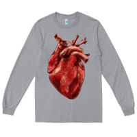 Heather Grey Anatomical heart Long Sleeve Tee - RanaPortraitStore
