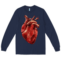 Navy Anatomical heart Long Sleeve Tee - RanaPortraitStore