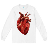 White Anatomical heart Long Sleeve Tee - RanaPortraitStore