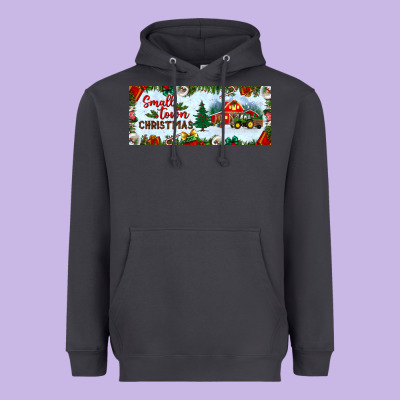 Small Town Christmas Heavyweight Hoodie Designed By Bundleandbundleshop