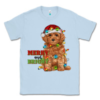 Dusty Blue merry and bright toy poodle Classic Tee - RanaPortraitStore