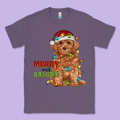 Merry And Bright Toy Poodle Classic Tee Designed By Ranaportraitstore
