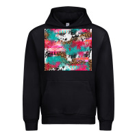 Black leopard cowhide pink turquoise glitter Urban Hoodie - NancyCooperArtShop