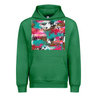 Emerald leopard cowhide pink turquoise glitter Urban Hoodie - NancyCooperArtShop