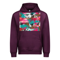 Mauve Wine leopard cowhide pink turquoise glitter Urban Hoodie - NancyCooperArtShop
