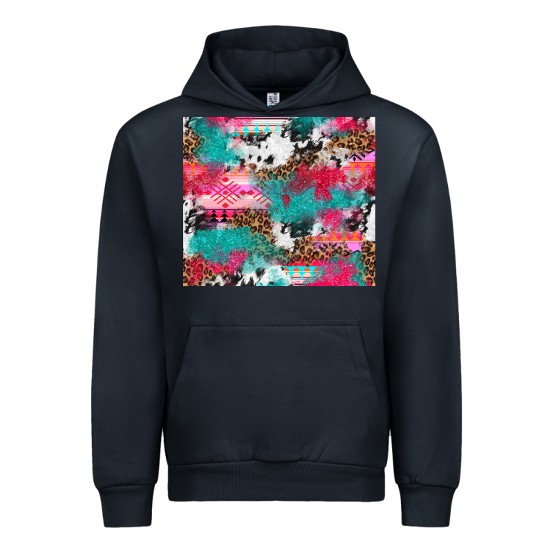 Leopard Cowhide Pink Turquoise Glitter Urban Hoodie by NancyCooperArtShop | Teevron