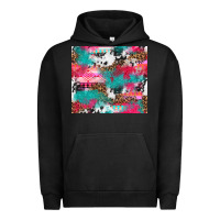 Pigment Black leopard cowhide pink turquoise glitter Urban Hoodie - NancyCooperArtShop