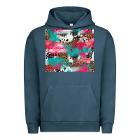 Pigment Midnight Navy leopard cowhide pink turquoise glitter Urban Hoodie - NancyCooperArtShop