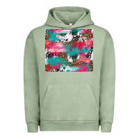 Pigment Oil Green leopard cowhide pink turquoise glitter Urban Hoodie - NancyCooperArtShop