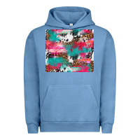 Pigment Pebble Blue leopard cowhide pink turquoise glitter Urban Hoodie - NancyCooperArtShop