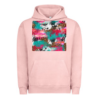 Pigment Salmon leopard cowhide pink turquoise glitter Urban Hoodie - NancyCooperArtShop
