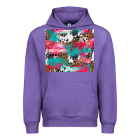 Tulip leopard cowhide pink turquoise glitter Urban Hoodie - NancyCooperArtShop