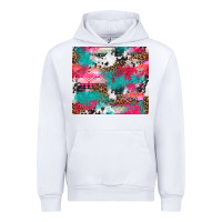 White leopard cowhide pink turquoise glitter Urban Hoodie - NancyCooperArtShop