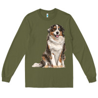 Army Green Australian shepherd Long Sleeve Tee - RanaPortraitStore