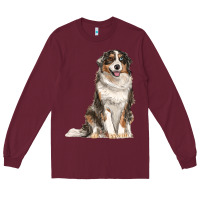 Burgundy Australian shepherd Long Sleeve Tee - RanaPortraitStore