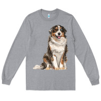 Heather Grey Australian shepherd Long Sleeve Tee - RanaPortraitStore