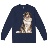 Navy Australian shepherd Long Sleeve Tee - RanaPortraitStore