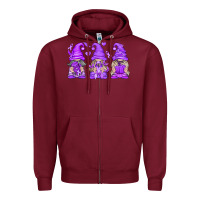 Burgundy Domestic Violence Warrior Gnomes Zipper Hoodie - texasbilliewilder