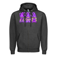 Charcoal Heather Domestic Violence Warrior Gnomes Zipper Hoodie - texasbilliewilder