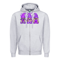 Heather Grey Domestic Violence Warrior Gnomes Zipper Hoodie - texasbilliewilder