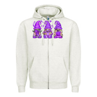 Oatmeal Heather Domestic Violence Warrior Gnomes Zipper Hoodie - texasbilliewilder