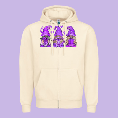 Domestic Violence Warrior Gnomes Zipper Hoodie Designed By Texasbilliewilder