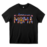 Black American mama Heavy Core Tee - CowhideDigitalArt