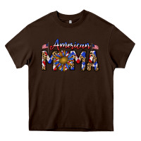 Chocolate Brown American mama Heavy Core Tee - CowhideDigitalArt