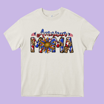 American Mama Heavy Core Tee Designed By Cowhidedigitalart