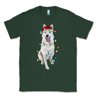 Sports Green christmas white shepherd with christmas lights Classic Tee - RanaPortraitStore