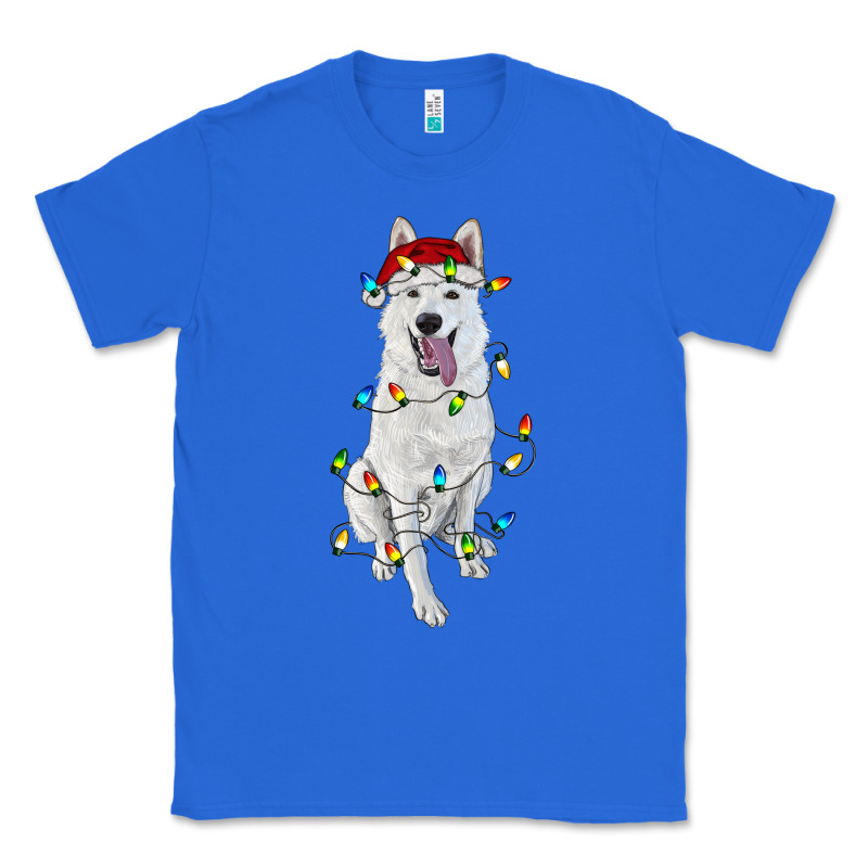 Christmas White Shepherd With Christmas Lights Classic Tee by RanaPortraitStore | Teevron