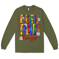 Army Green free dad hugs Long Sleeve Tee - texasbilliewilder