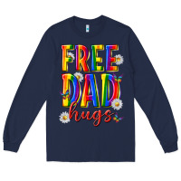 Navy free dad hugs Long Sleeve Tee - texasbilliewilder