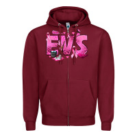 Burgundy Environmental Services Breast Cancer Zipper Hoodie - texasbilliewilder