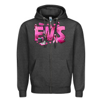 Charcoal Heather Environmental Services Breast Cancer Zipper Hoodie - texasbilliewilder