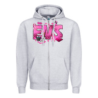 Heather Grey Environmental Services Breast Cancer Zipper Hoodie - texasbilliewilder