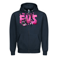 Navy Environmental Services Breast Cancer Zipper Hoodie - texasbilliewilder