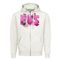 Oatmeal Heather Environmental Services Breast Cancer Zipper Hoodie - texasbilliewilder