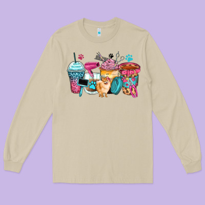 Long Sleeve Tee pet groomer coffee cups