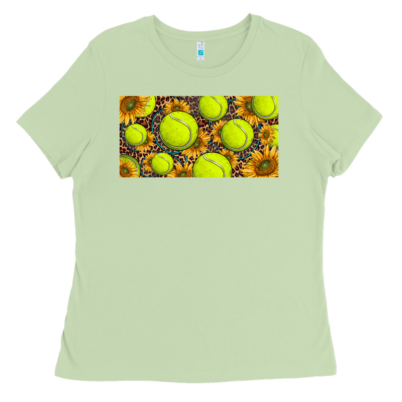 Tennis Ball With Sunflower And Racket  Licence Plato Ladies Tee by BarkalooDesign | Teevron