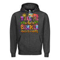 Charcoal Heather take me where summer never ends Zipper Hoodie - Zillion Design Studio