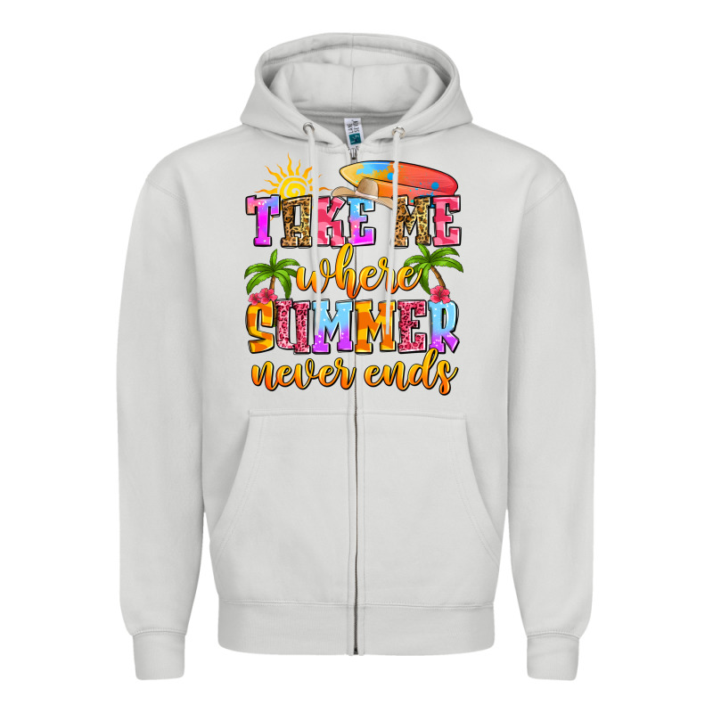 Take Me Where Summer Never Ends Zipper Hoodie by Zillion Design Studio | Teevron