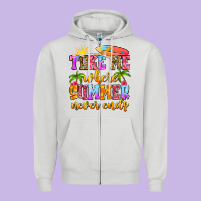 Take Me Where Summer Never Ends Zipper Hoodie Designed By Zillion Design Studio
